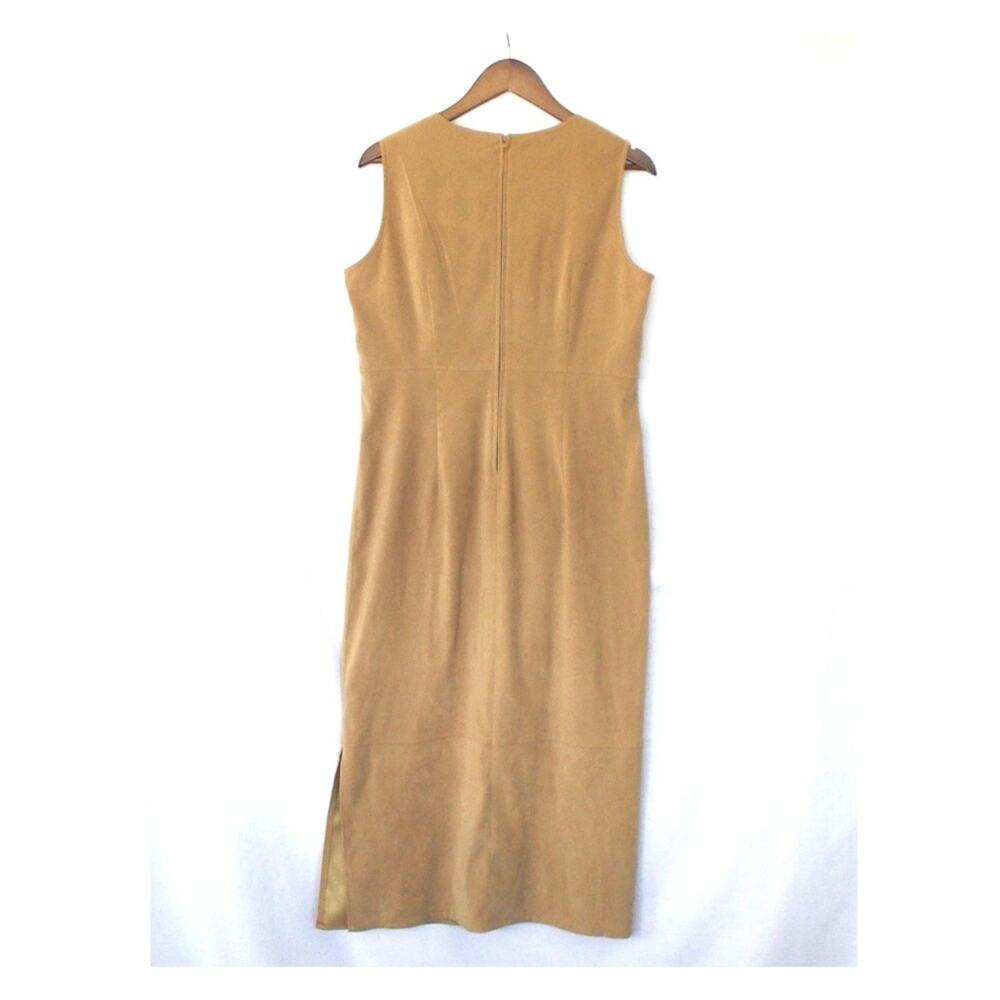 Vintage Studio C Tan Camel Maxi Modest Sleeveless Dress Sz Medium - Picture 2 of 4